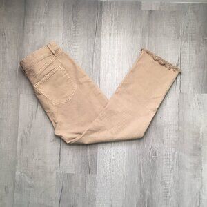 Ann Taylor LOFT High Rise Straight Crop Khakis/ Tan Jeans Size 8